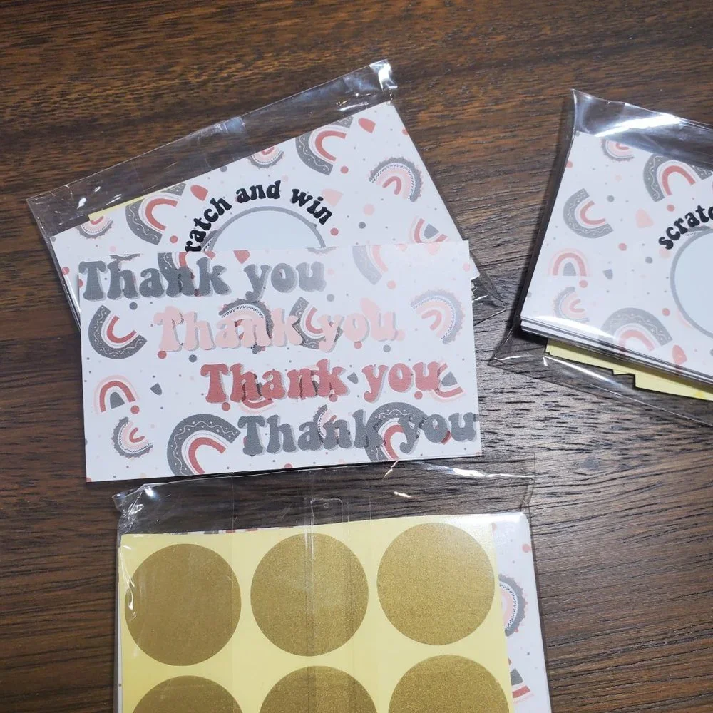 Scratch & Win-Thank You Cards- Party-Happy Rainbows - 40…